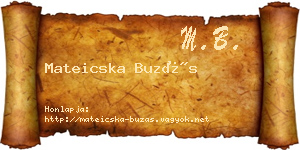 Mateicska Buzás névjegykártya